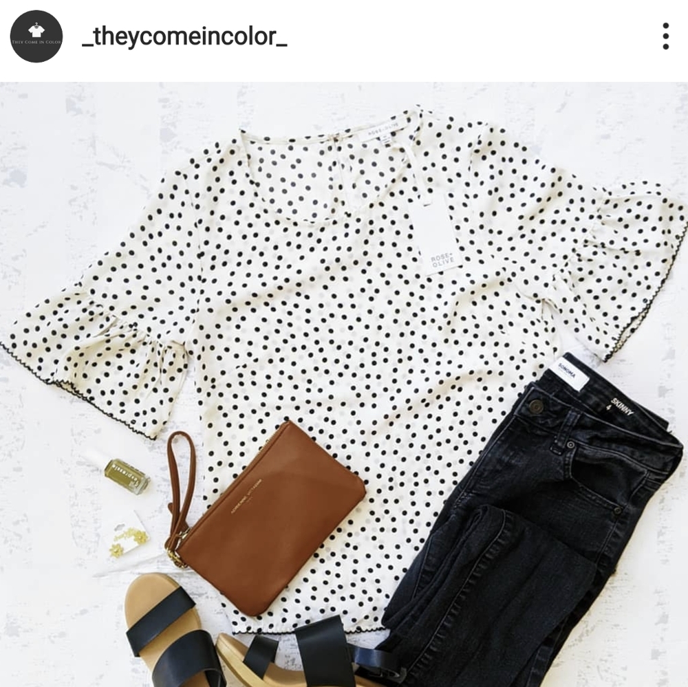Polka dot blouse with flounce sleeves - Picture 6 of 6
